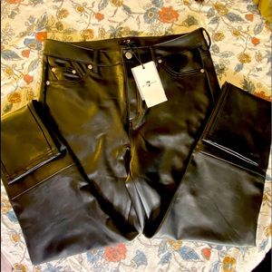 7 For All Mankind faux leather pants w/pockets